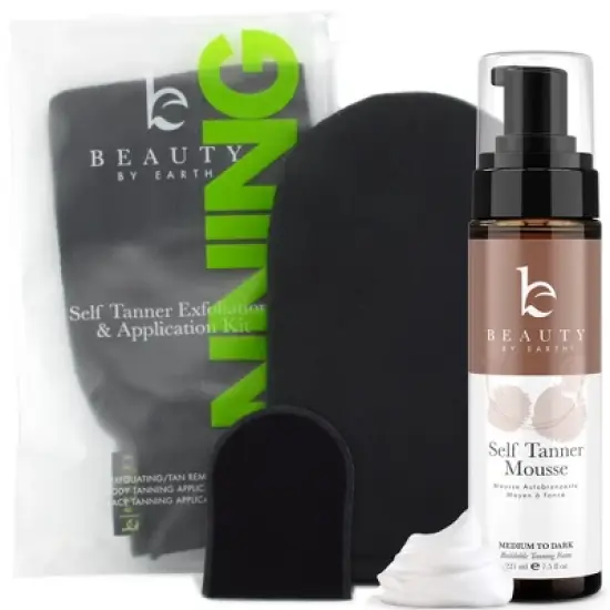 Beauty by Earth Self Tanner Mousse and Application Kit Bundle image {12}