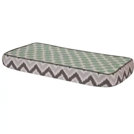 Bacati - Ikat Zigzag Mint Dots Muslin Changing Pad Cover image {7}