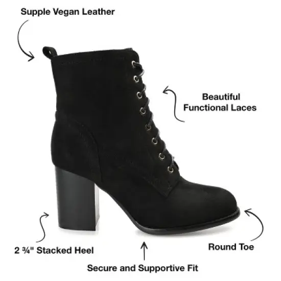 Journee Collection Womens Baylor Lace Up Stacked Heel Booties image {7}