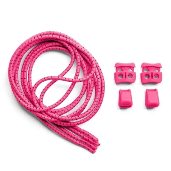 The Original Stretchlace Quick Lock No-Tie Elastic Shoelaces &ndash; Pink Adjustable Shoe Laces (1 Pair) image {1}