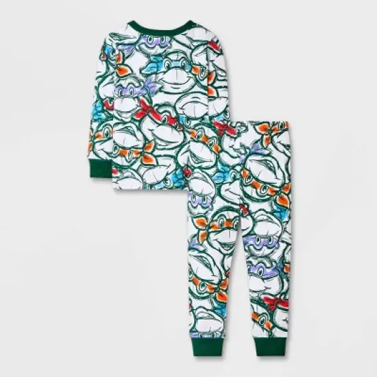 Toddler Boys' 4pc Teenage Mutant Ninja Turtles Snug Fit Pajama Set - Green image {1}