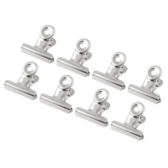 Unique Bargains Durable Metal Silver Compact Lightweight Office Binder Clip 1.2 Inch Silver 10 Pcs image {3}