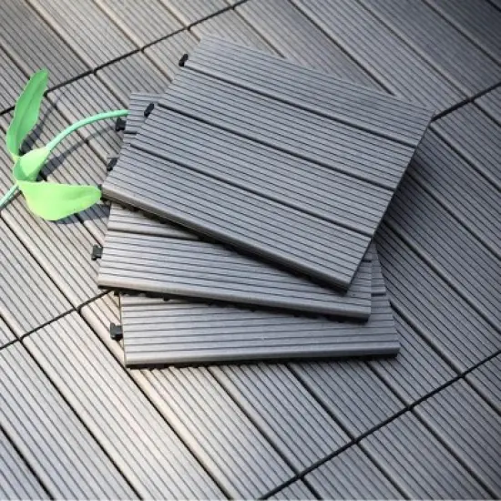 Courtyard Casual WPC Gray Deck Tile, 9 pc Set image {4}