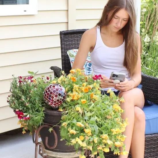 Sunnydaze Glass Mosaic Watering Globe for Plants and Flowers image {6}