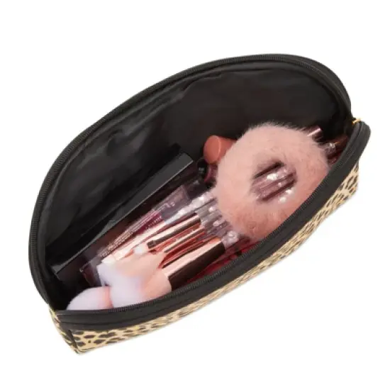 Glamlily 3 Pack Cheetah Print Makeup Bag Set, Cosmetic Travel Bags (3 Sizes) image {3}