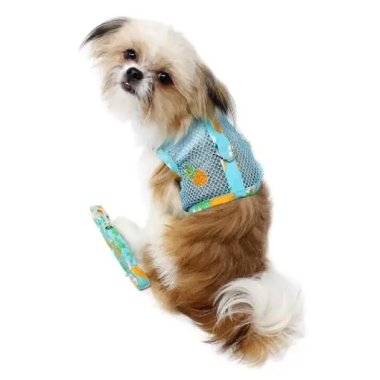 Doggie Design Cool Mesh Dog Harness with Leash - Pineapple Luau image {2}