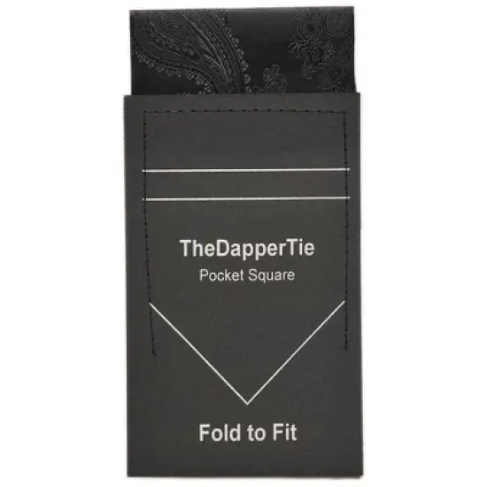 TheDapperTie - New Men's Paisley Flat Pre Folded Pocket Square on Card image {3}
