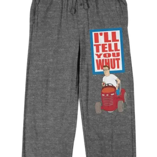 King Of The Hill I'll Tell You What Men's Gray Heather Sleep Pajama Pants image {1}