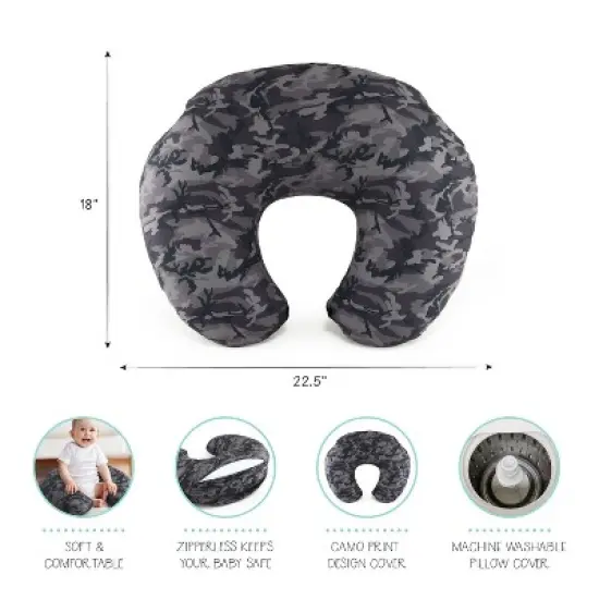 The Peanutshell Nursing Pillow for Breastfeeding, Black Camo image {4}