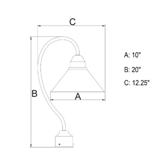 VAXCEL Outland 1L Black Dark Sky Farmhouse Outdoor Dome Barn Post Light image {1}