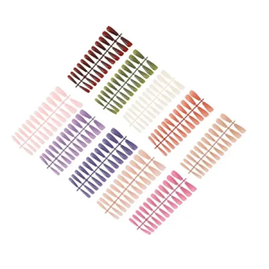 Unique Bargains Women's Beautiful Fake Nails Colorful 240-pieces Per Set image {5}