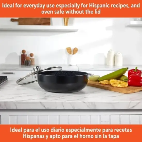 IMUSA Caldero with Dual Speckled Ceramic Set Black: image {6}