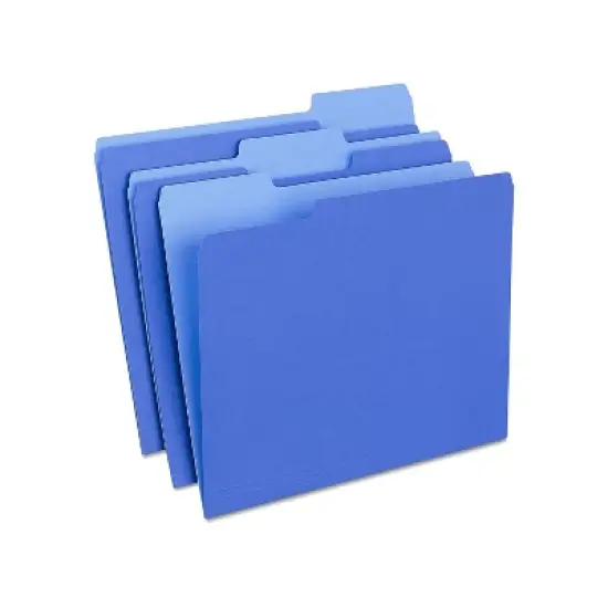 MyOfficeInnovations Colored File Folders 3-Tab Letter Blue 100/Box 224527 image {4}