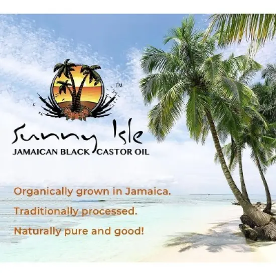 Sunny Isle Jamaican Black Castor Oil Regular (8 oz XL Large) Authentic Jamaica Black Castor Oil | Naturally Vitamin Rich for Hair and Scalp image {4}