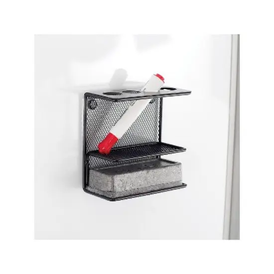 Safco Marker Holder w/Shelf Steel 5-1/2"x2-1/4"x5-1/4" Black 3611BL image {2}