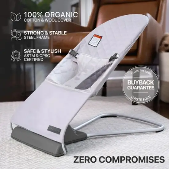 Evrloop Organic Baby Bouncer - Mist Grey image {1}