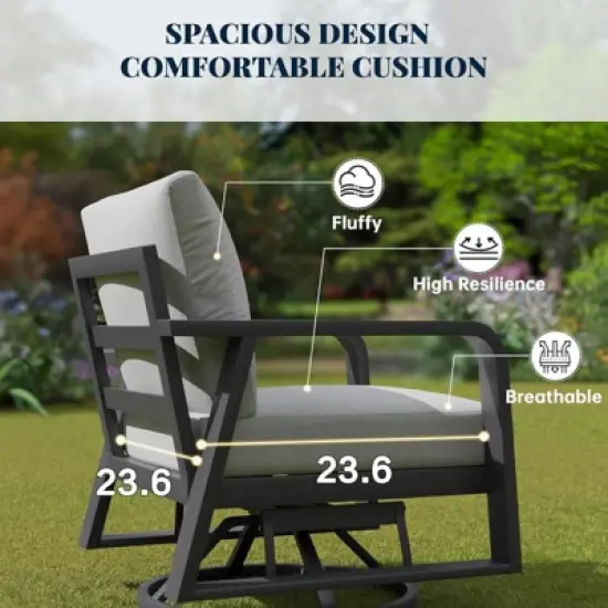 SUGOLD Outdoor Patio Furniture Set, Small Sectional Conversation Set, All-Weather Wicker Furniture Sofa Set, L-Shaped Outdoor Patio Seating with image {3}