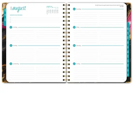 Global Printed Products Hardcover AY 2025-2026 Fashion Planner - 8.5"x11" (Dark Gold Marble) image {2}