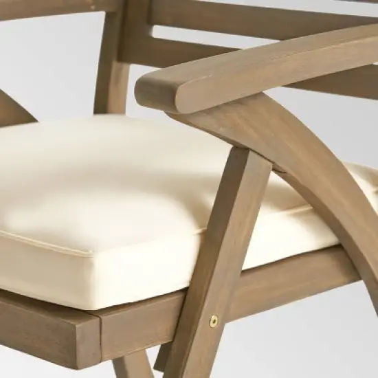 Hermosa 7pc Acacia Wood Oval Dining Set Gray/Cream: Weather-Resistant, 6-Seater - Christopher Knight Home image {3}