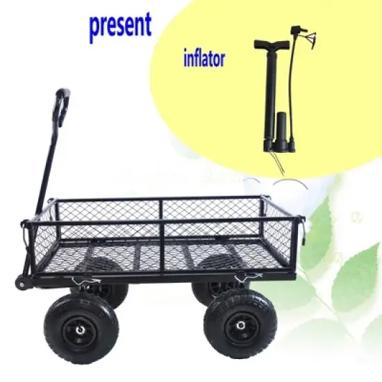 Wagon Garden Cart with 180-degree Steering Range Handle image {8}