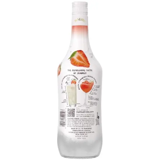Malibu Strawberry Flavored White Rum - 750ml Bottle image {11}