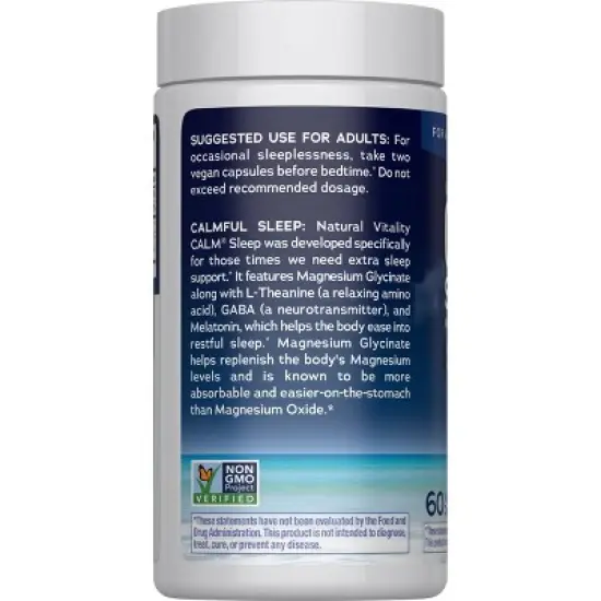 Natural Calm Vitality Sleep Supplement Vegan Capsules - 60ct image {1}