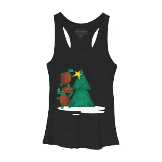 Women's Design By Humans Christmas Tree Turtle By moredesignsplease Racerback Tank Top image {3}