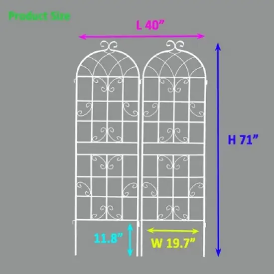 Syemin Patio Decorative Screens, Elegant Vine Pattern Yard Fencing, Pet-Safe Decorative Fence for Yard, Patio, White, 40"*19.7"*71" image {1}
