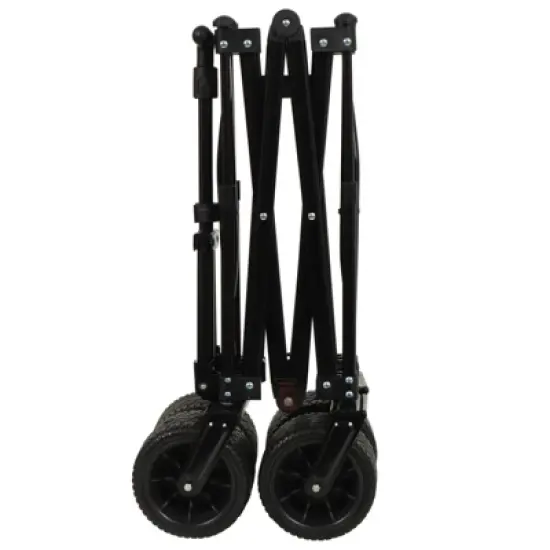 DSVIMOY Collapsible Wagon, Folding Wagon Cart with Big Wheels for Camping, Sports, Garden, Baseball, Brown, 37.8"*21.65"*34.33" image {3}