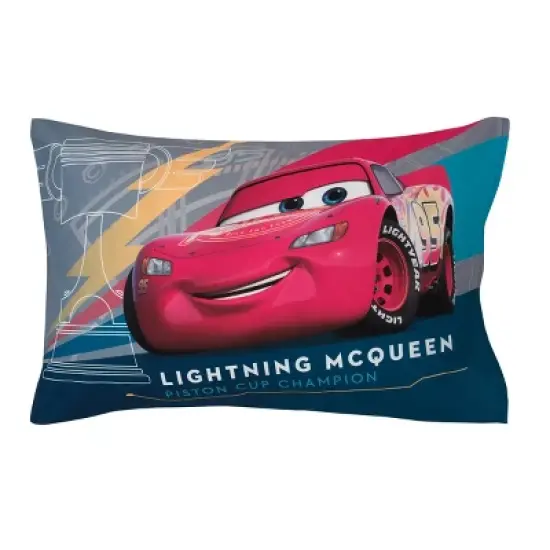 Disney Cars Piston Cup Circuit Blue, Red, and Yellow, Lightning McQueen and Mater 4 Piece Toddler Bed Set image {4}