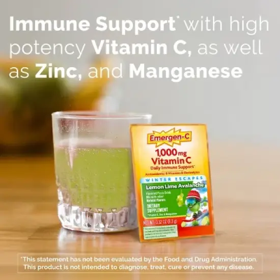 Emergen-C Winter Escapes Avalanche Vitamin Powder - Lemon Lime - 30ct image {4}