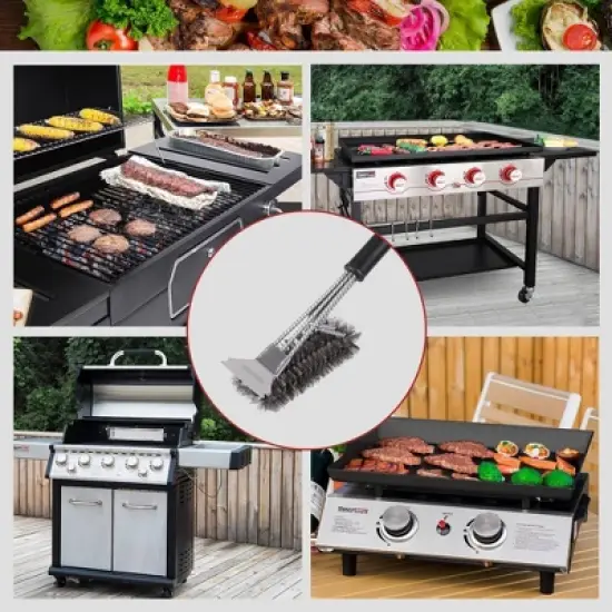 Royal Gourmet 17'' Grill Cleaning Stainless Steel Brush and Scraper With Wire Bristles image {2}