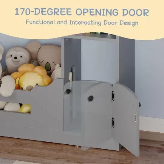 Homhougo 2 Tier Kids Bookshelf with Motion Sensor Light, Wooden Book Rack & Toy Organizer for Nursery, Playroom, Kids&rsquo; Room or Classroom image {4}