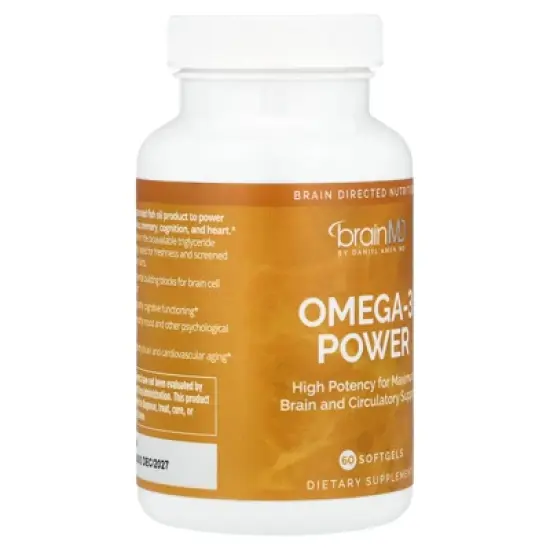 BrainMD Omega-3 Power, 60 Softgels (800 mg per Softgel) image {3}