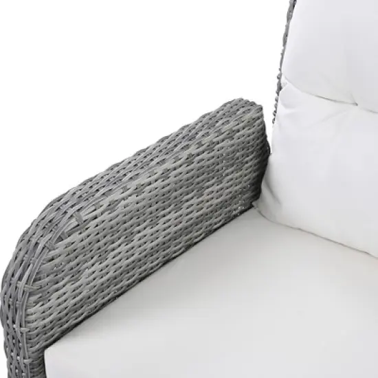 5-Piece Outdoor Rattan Furniture Set Patio Conversation Set with Recliners, Adjustable Table & Ottomans-- Frevyn image {12}