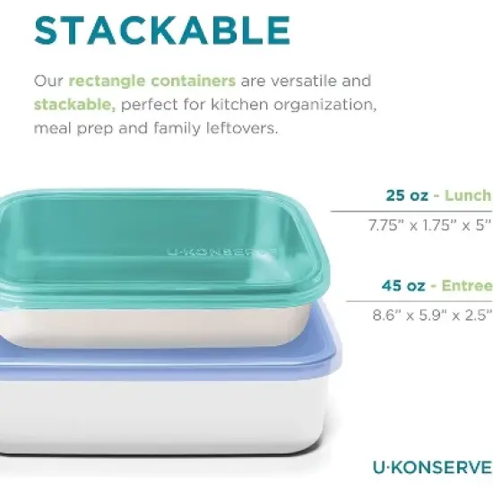 U Konserve Stainless Steel Leak Proof Food Storage Container - Rectangle image {2}