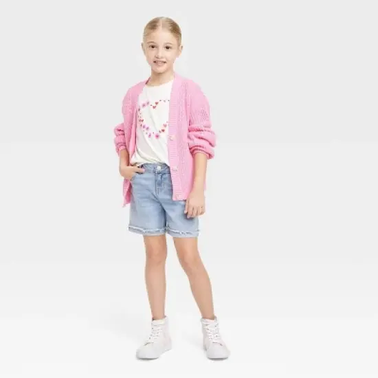 Girls' Cuffed Hem Midi Jean Shorts - Cat & Jack&trade; image {2}