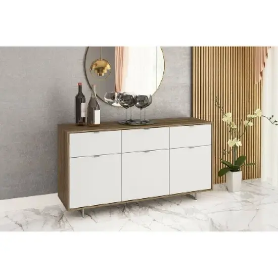 Montana 58 Inch Sideboard - Walnut and White - Polifurniture image {5}