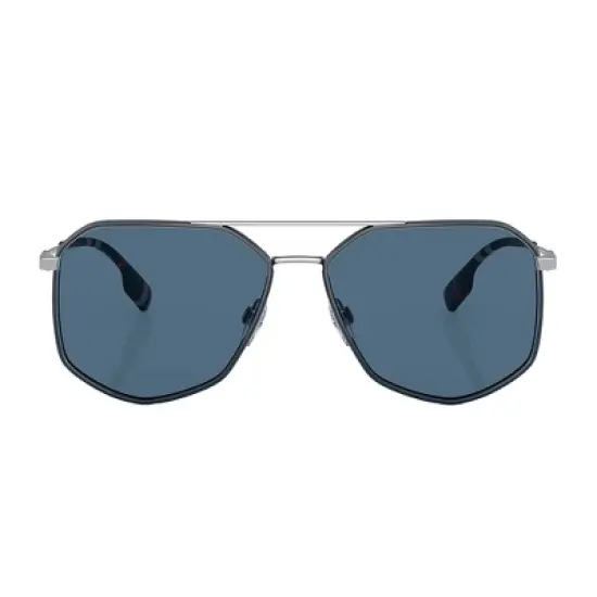 Burberry OZWALD BE 3139 100580 Unisex Geometric Sunglasses Silver Blue 58mm image {1}