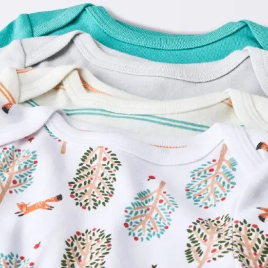 Baby 4pk Basic Orchard Fox Long Sleeve Bodysuit - Cloud Island&trade; Cream image {2}
