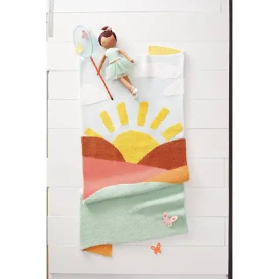 48"x58" Knit Kids' Throw Sunshine Blue - Pillowfort&trade; image {4}