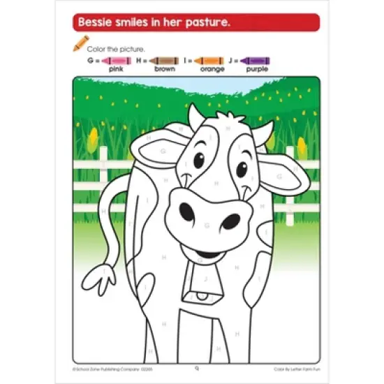 School Zone Color by Letter Farm Fun Workbook - (Paperback) image {3}