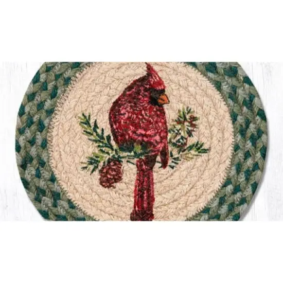 Earth Rugs Cardinal Printed Round Trivet 10"x10" Heat-Resistant Kitchen Accessory image {1}