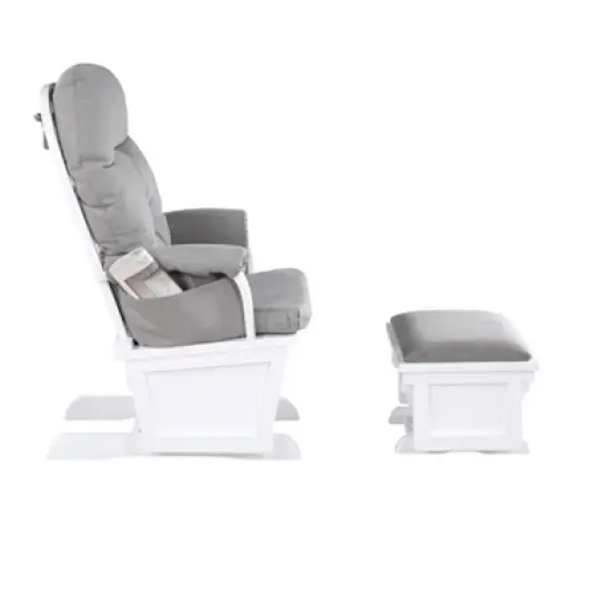 Suite Bebe Madison Glider & Ottoman - White/Oyster image {3}