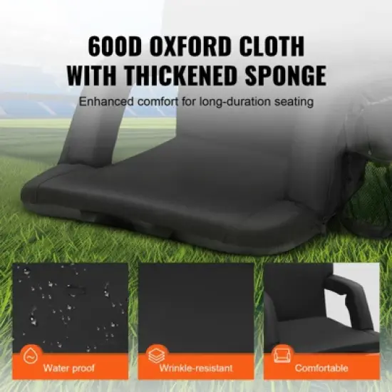 VEVOR Double Heated Stadium Seat with Back Support, 3 Level Heating Wide Bleacher Seat, Folding Portable Padded Reclining Chair image {2}