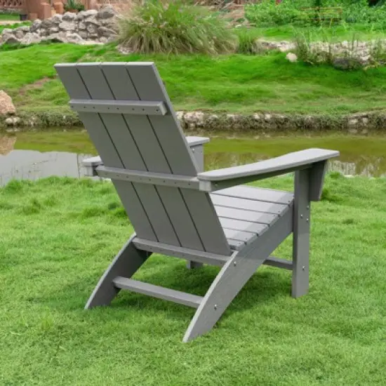 GARPROVM Cozy HDPE Adirondack Chair Weather-Resistant Outdoor Patio Chair image {7}