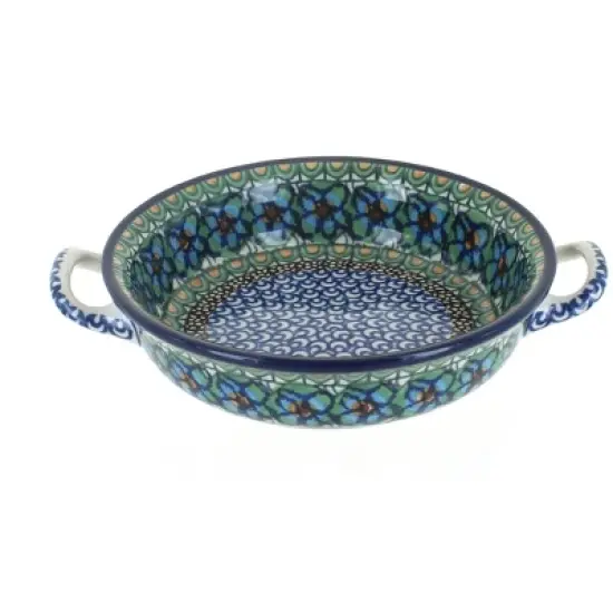Blue Rose Polish Pottery C40 Ceramika Artystyczna Mini Casserole Dish with Handles image {11}