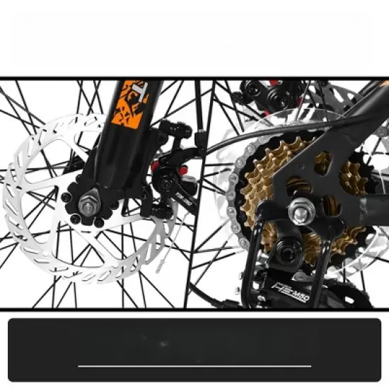 DSVIMOY Bicycles, 26 inch Mountain Bike for Adult and Teenagers, 21-Speed Mountain Bike with Disc Brakes, Orange, 71"*25"*39.3" image {4}