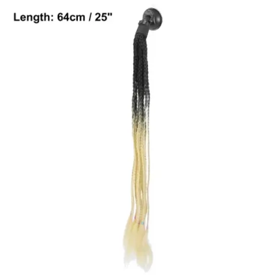 Unique Bargains Helmet Decor Gradient Braid Ponytail Black Beige 25 inches image {3}