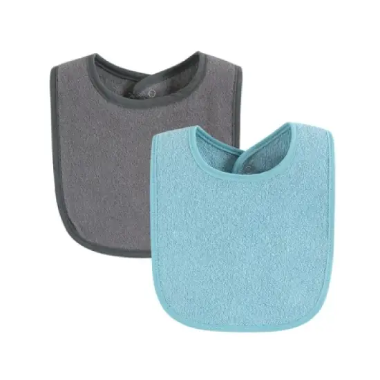 Hudson Baby Infant Boy Drooler Bib with Waterproof Lining, Blue Orange, One Size image {2}